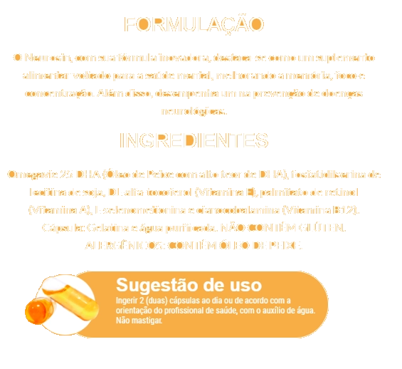 Neurosin Saúde Mental, Foco e Concentração,  60 Cápsulas, Endogen