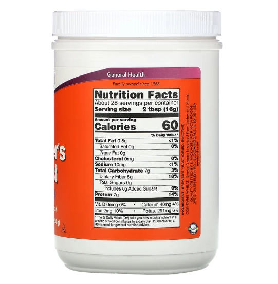 Brewers Yeast, Levedura de Cerveja, Super Alimento, 454g, Now