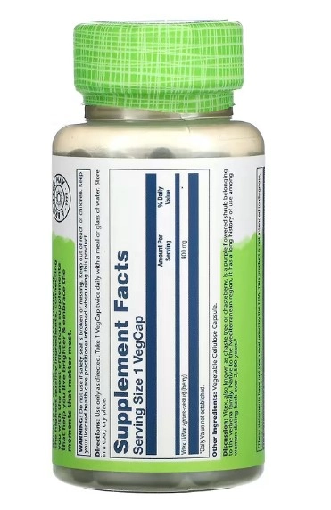 Vitex, Agnocasto,400mg, 100 Cápsulas, Solaray