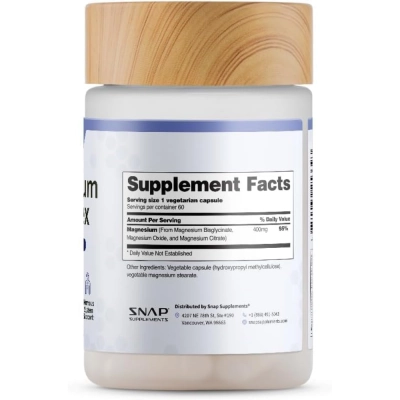 TrioMagnesium Complex, 400mg, 60 Cápsulas, Snap