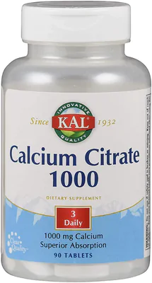 Calcium Citrate (Cálcio), 1000mg, 90 comprimidos, Kal
