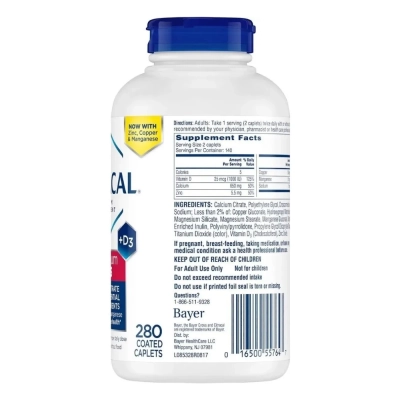 Citracal, Suplemento de Cálcio + D3, Máximo Plus, 120 Cápsulas Revestidas, Bayer