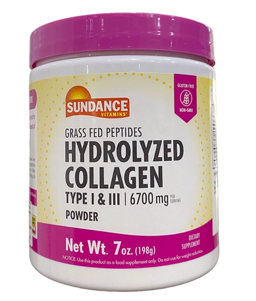 Colágeno Hidrolisado Tipo I e II, 6700mg, 198g, Sundance