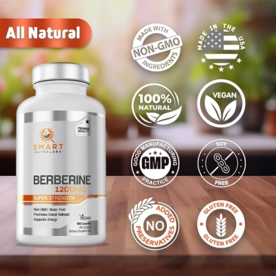 Berberine 1200mg, 180 Cápsulas, Smart NutraLabs