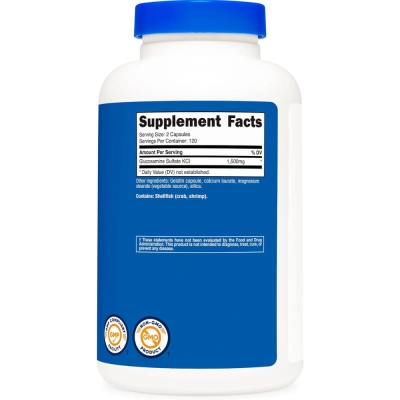 Glucosamine Sulfate, 1500mg, 240 Cápsulas, Nutricost