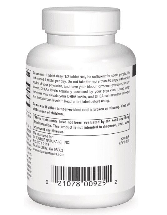 Pregnenolone 50mg, 120 Tabletes, Source Naturals