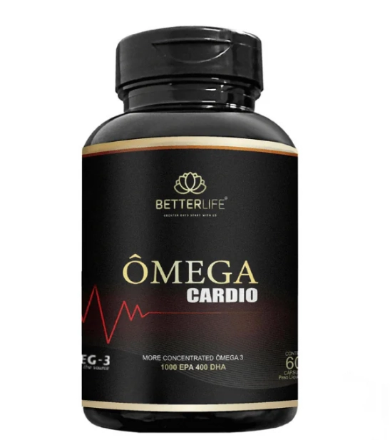 Ômega Cardio, EPA 1000 DHA 400, 60 Cápsulas, Betterlife