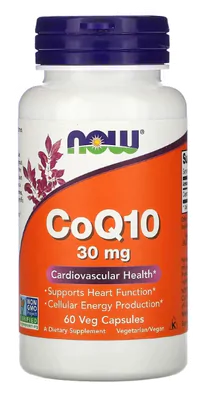 Coenzima CoQ10, 30mg, 120 Cápsulas, Now