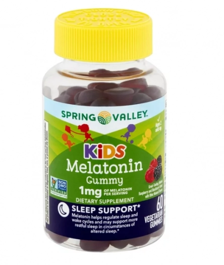 Melatonina Kids 1mg, 60 Gomas Sabor framboesa, Spring Valley