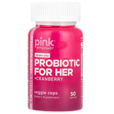 Probiotic for Her +Cranberry, Probiótico para Mulheres, 50 Cápsulas, Pink