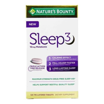Melatonina Sleep3 (Três Camadas) 10Mg, 120 Tablets, Natures Bounty