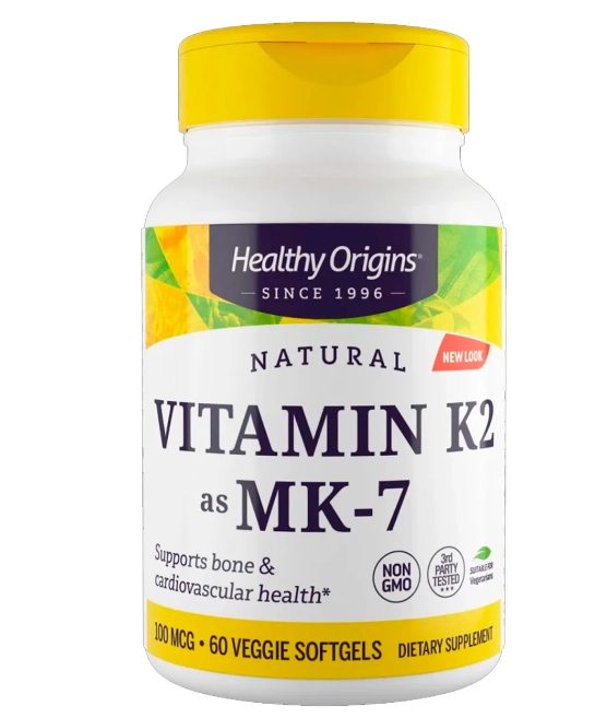 Vitamina K2 MK7, 100mcg, 60 Cápsulas, Healthy Origins