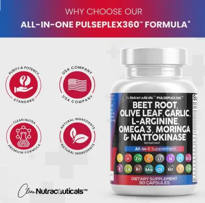Beet Root com Nattokinase,L-Arginina,Hibiscus e Ômega 3, 90 Cápsulas, Clean Nutraceuticals