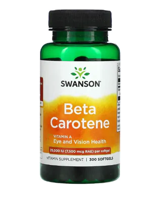 Beta Carotene 25000IU, 300 Softgels, Swanson Beta Carotene 25000IU, 300 Softgels, Swanson