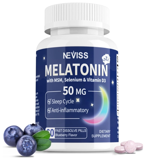 Melatonina 50mg, 60 comprimidos mastigáveis, Neviss
