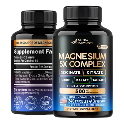 Magnesium Complex 500mg, 240 Cápsulas, Nutraharmony