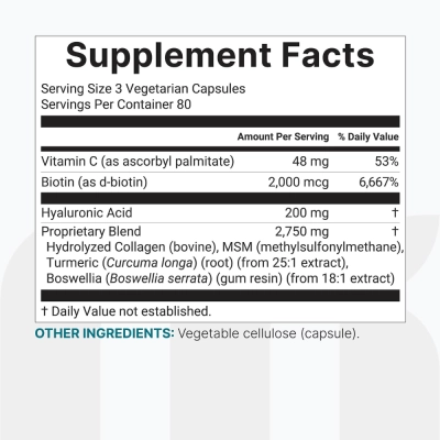 Ácido Hialurônico Complexo + Colágeno e MSM, 3000 mg, 240 Cápsulas, Micro Ingredientes