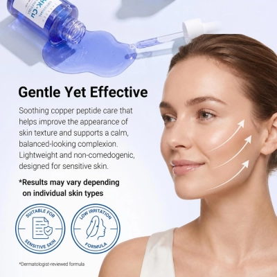 Sérum Facial de Peptídeos de Cobre com GHK-Cu Lipossomal 2%,  30ml, Sorndeo
