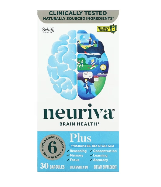 Neuriva, Saúde Cerebral, com B6, B12 e Ácido Fólico, 30 Cápsulas, Schiff