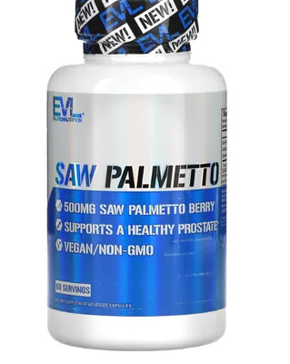 Saw Palmetto, 500mg, 60 Cápsulas, EVLution Nutrition