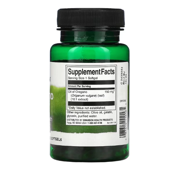 Óleo de orégano, 150mg, 120 cápsulas, Swanson