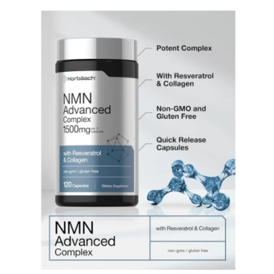 NMN Complex 1500mg, 120 Cápsulas, Horbaach