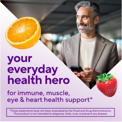 Men's 50+ Daily Multivitamin, Multivitamínico Diário Masculino 50+, 120 Gomas Sabor Maçã e Frutas cítricas, Vitafusion