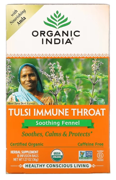 Chá Suporte Imunológico, Tulsi Immune, Sem Cafeína, 18 Saches, Organic India, Sabores