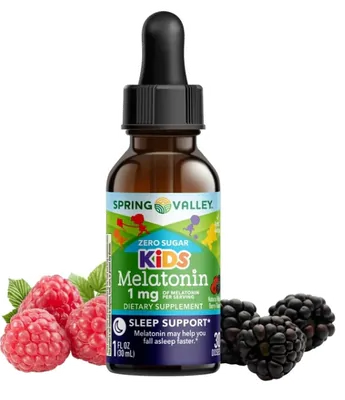 Melatonina Kids 1mg, Sabor framboesa 30ml, Spring Valley