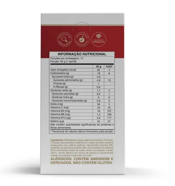 Endurance Energy gel, 12 sachês 30g Cada, Sabor Baunilha, Vitafor