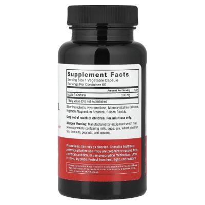 Indole-3-Carbinol 200mg, 60 Cápsulas Vegetais,  Force Factor