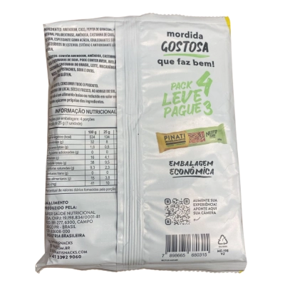 Pack Barra De Nuts Vegana Coco Zero Pacote 100G - Pinati 