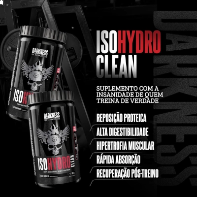 Whey Isolado e Hidrolisado (Iso Hydro Clean), Sabores, 900g, Darkness