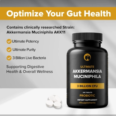 Akkermansia Muciniphila, 3 Billion CFU, 240 Comprimidos - Nfsupplements