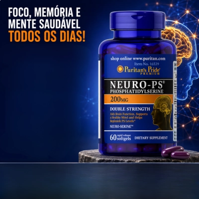 Neuro PS, 200mg, Memória e Função Cognitiva, 60 Softgels, Puritan’s Pride