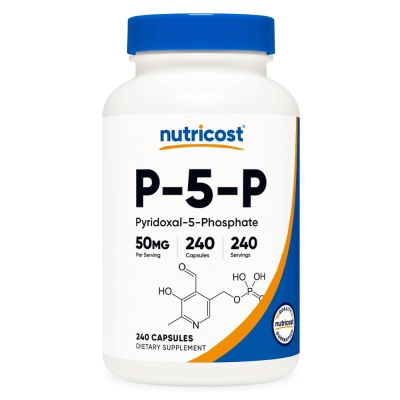 Pyridoxal-5-Phosphate (P5P) 50mg, 120 cápsulas, Nutricost 