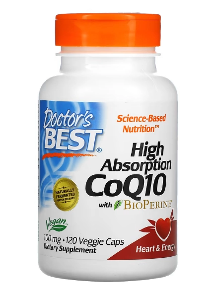 Coenzima CoQ10 Alta absorção, 100mg com BioPerine, 120 Cápsulas, Doctor's Best