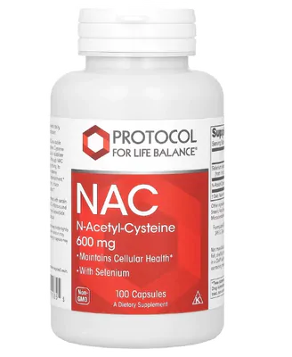 NAC, 600mg, 100 cápsulas, Protocol for Life Balance