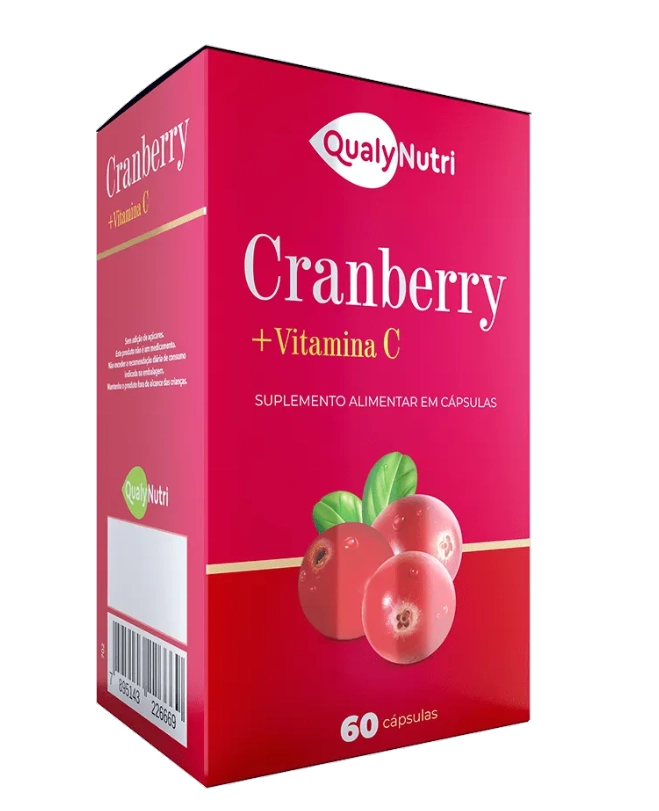Cranberry 500mg Com Vitamina C, 60 cápsulas, Qualynutri