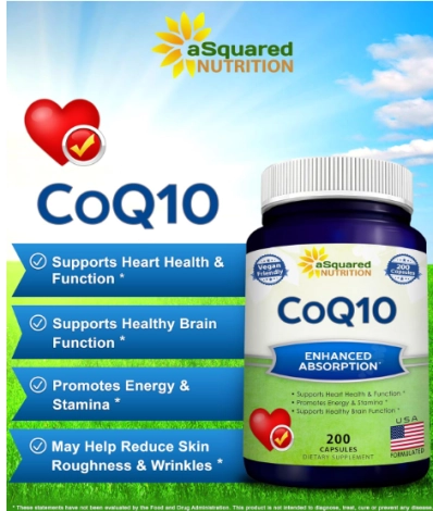 Coenzima CoQ10, 400mg, 200 Cápsulas, aSquared Nutrition