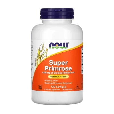 Super Primrose, óleo de prímula, 1300 mg, 120 cápsulas, Now