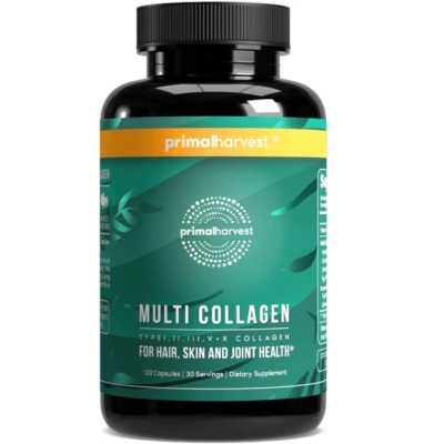 Multi Collagen Tipos I, II, III, V, X,  120 Cápsulas, Primal Harvest