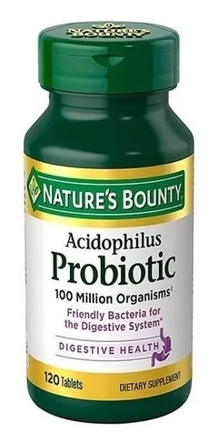 Probiótico, 100 Milhões de Lactobacilos, 100 Comprimidos, Natures Bounty