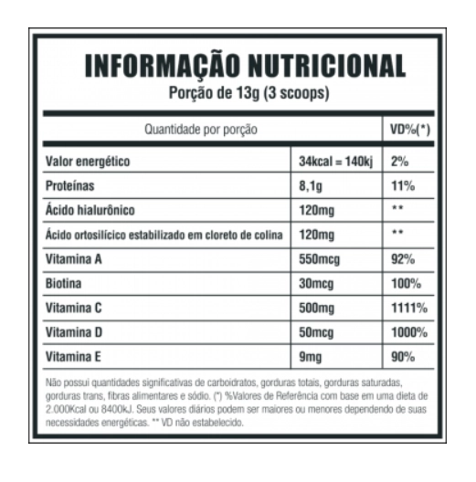 Colágeno Hidrolisado com Ácido Hialuronico, Sabor Limão, 300g, Landerfit