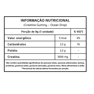 Creatina Gummy, Maçã Verde, 30 Porções, Ocean Drop