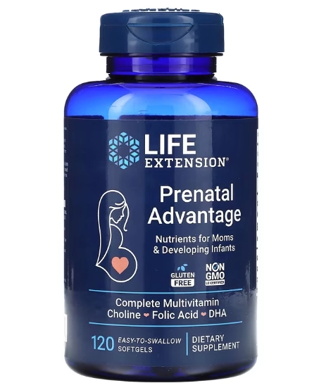 Prenatal Advantage, 120 cápsulas moles fáceis de engolir, Life Extension