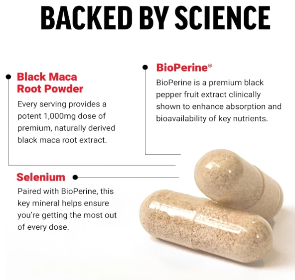 Black Maca 1000mg, 90 Cápsulas, Force Factor