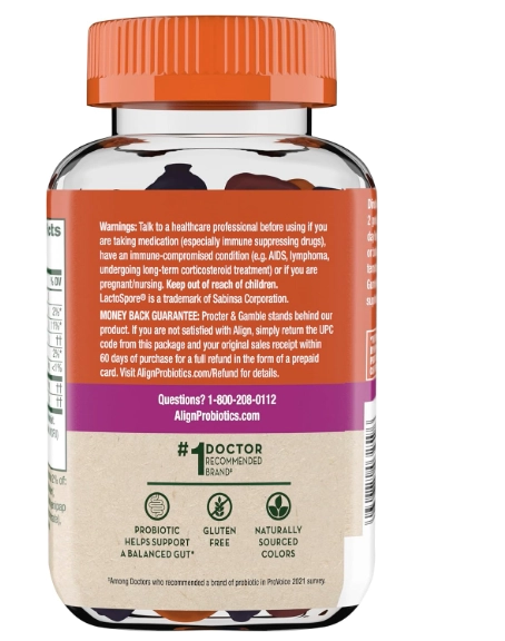 Prebióticos + Probióticos, Ajuda a Nutrir e Adicionar Bactérias Benéficas para Suporte Digestivo, 90 Gomas, Align Probiotic