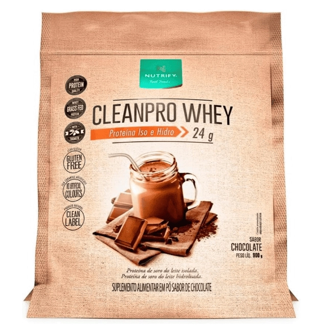 Whey Protein CleanPro, Sabor Chocolate Pounch, 900g, Nutrify