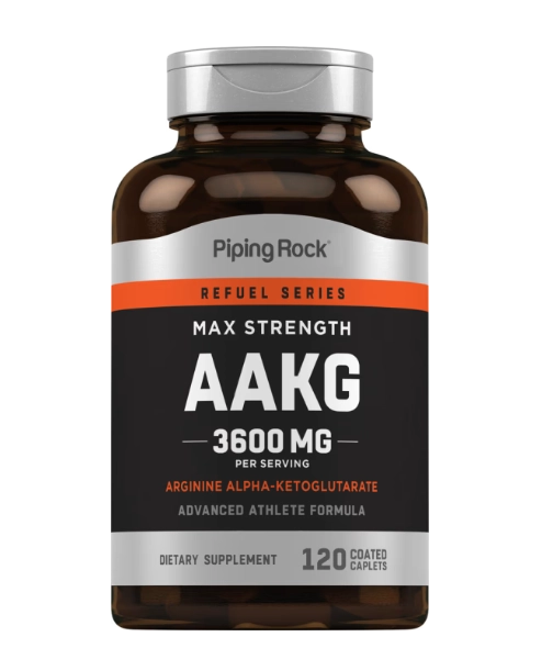 AAKG, Arginina Alfa-Cetoglutarato, 3600mg, 120 Cápsulas, PipingRock